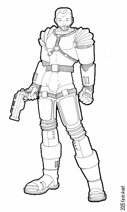  Character ::: Space Jock - Line Art 